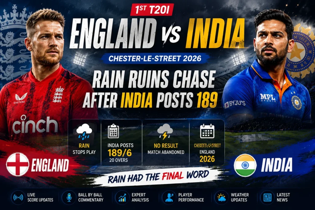 England vs India 1st T20I 2026 Match Report & Highlights