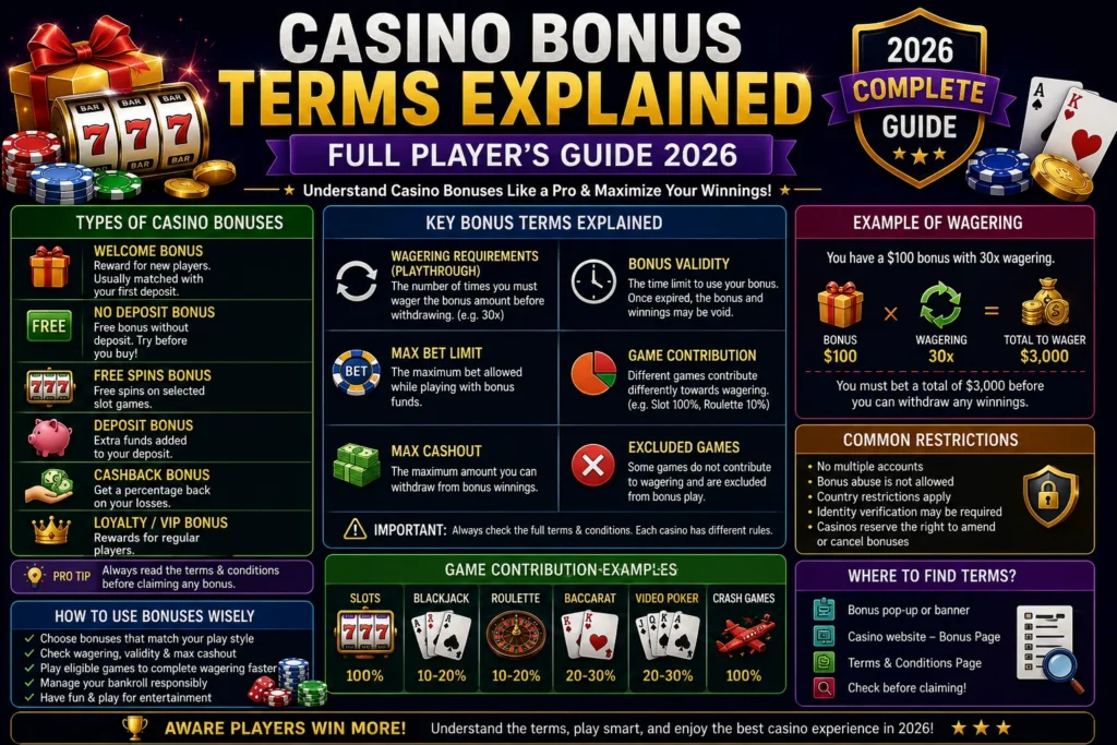 Bonus Terms Explained 2026 | Wagering & Rules Guide