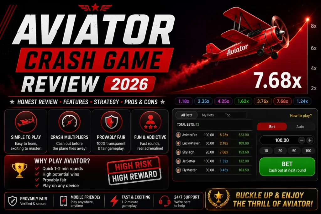 AVIATOR Crash Game Review 2026 | RTP, Strategy, Odds & Spribe Guide