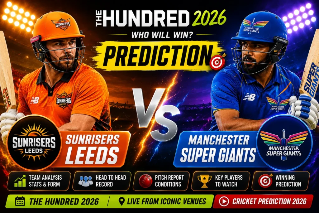 Sunrisers Leeds vs Manchester Super Giants The Hundred 2026 Prediction